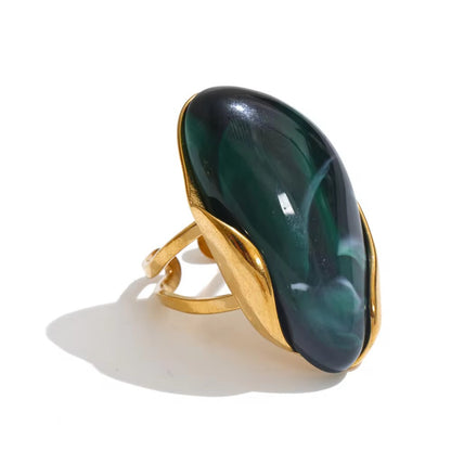 Emerald Wave Statement Ring