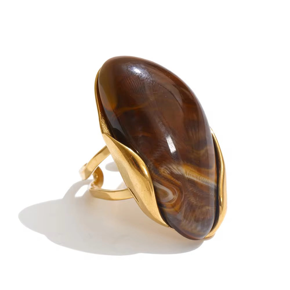 Emerald Wave Statement Ring