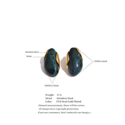 Emerald Wave Sculptural Earrings