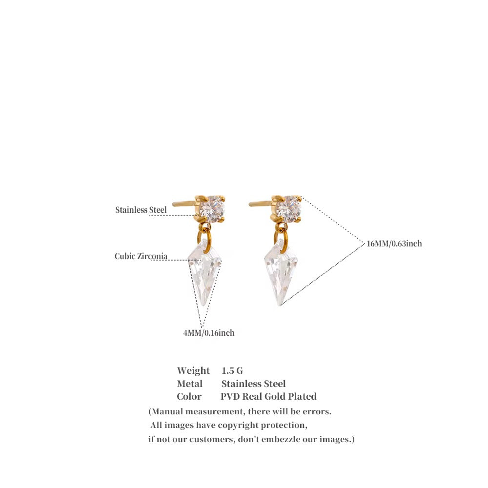 Prism Crystal Drop Stud Earrings
