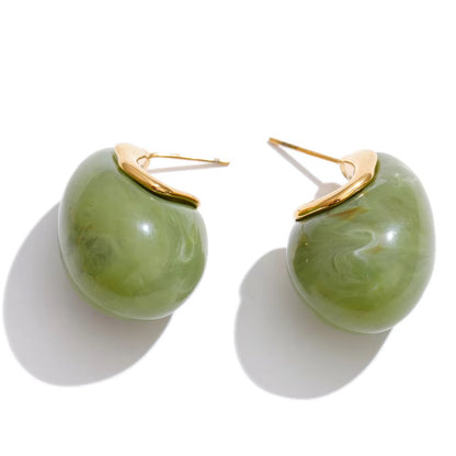 Chic Swirl Resin Huggie Drop Earrings