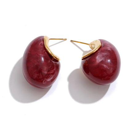 Chic Swirl Resin Huggie Drop Earrings