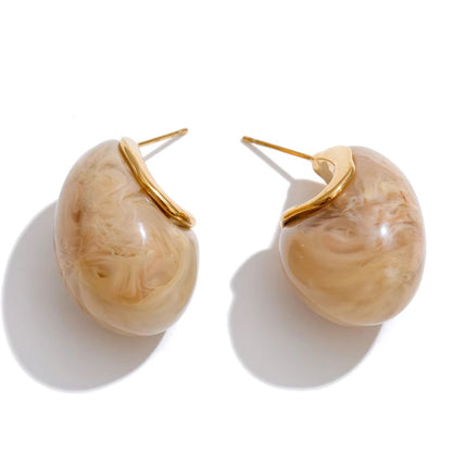 Chic Swirl Resin Huggie Drop Earrings