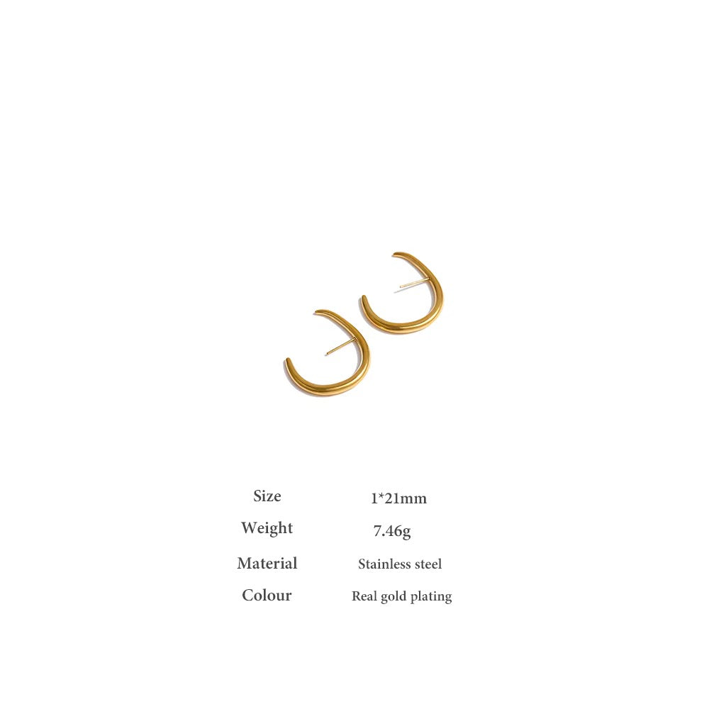Minimalist Arc Contour Gold Earrings
