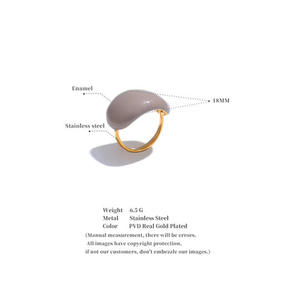 Chunky Enamel Dome Statement Ring