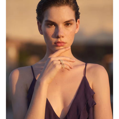 Dangling Tennis Chain Statement Ring
