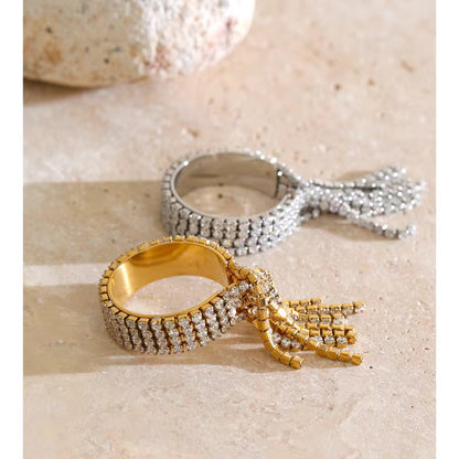 Dangling Tennis Chain Statement Ring