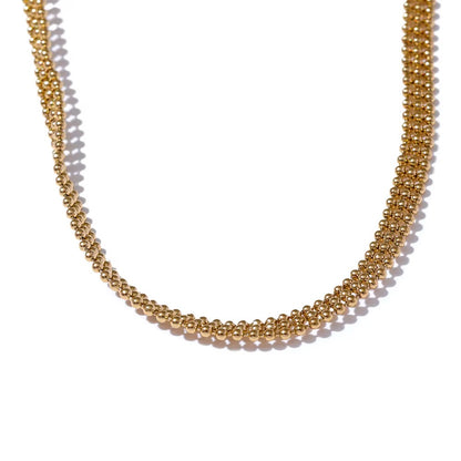 Multi-Row Woven Ball Chain Choker Necklace