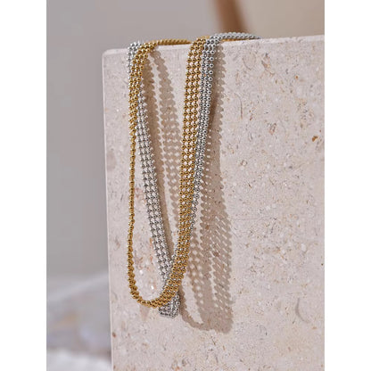 Multi-Row Woven Ball Chain Choker Necklace