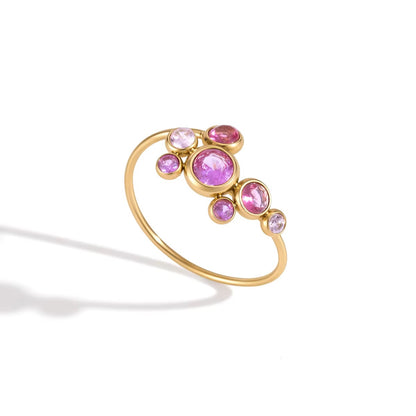 Bubbling Crystal Cluster Adjustable Ring