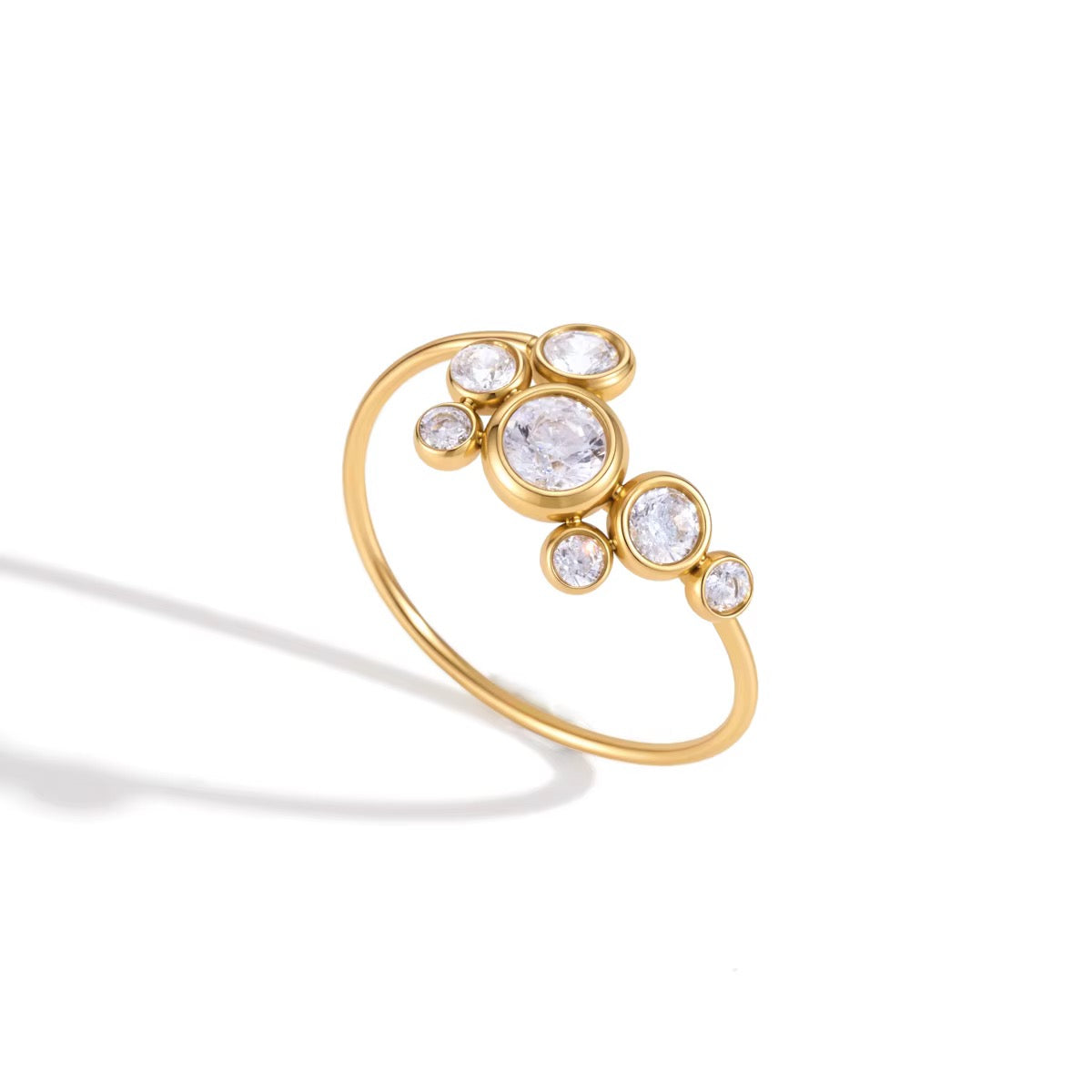 Bubbling Crystal Cluster Adjustable Ring