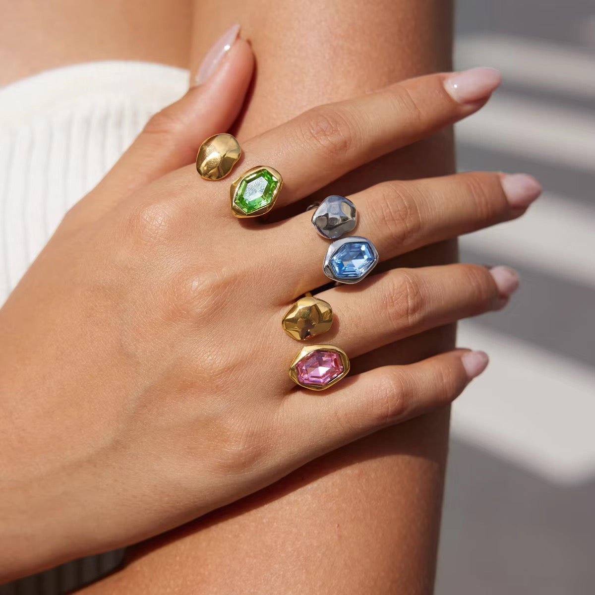 Molten Gem Open Ring