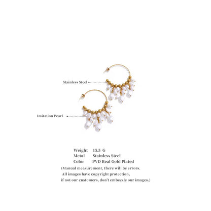 Aphrodite Pearl Fringe Hoops