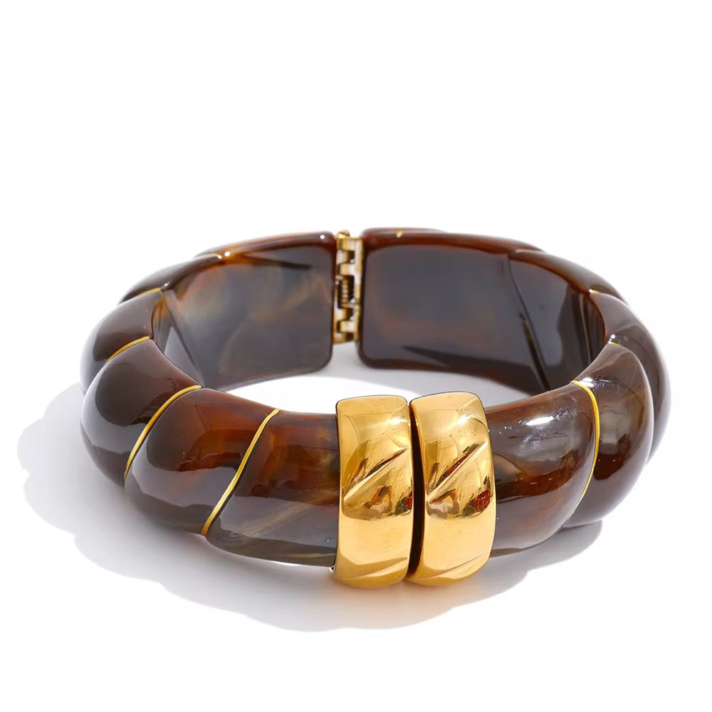 Amber Resin Statement Bracelet