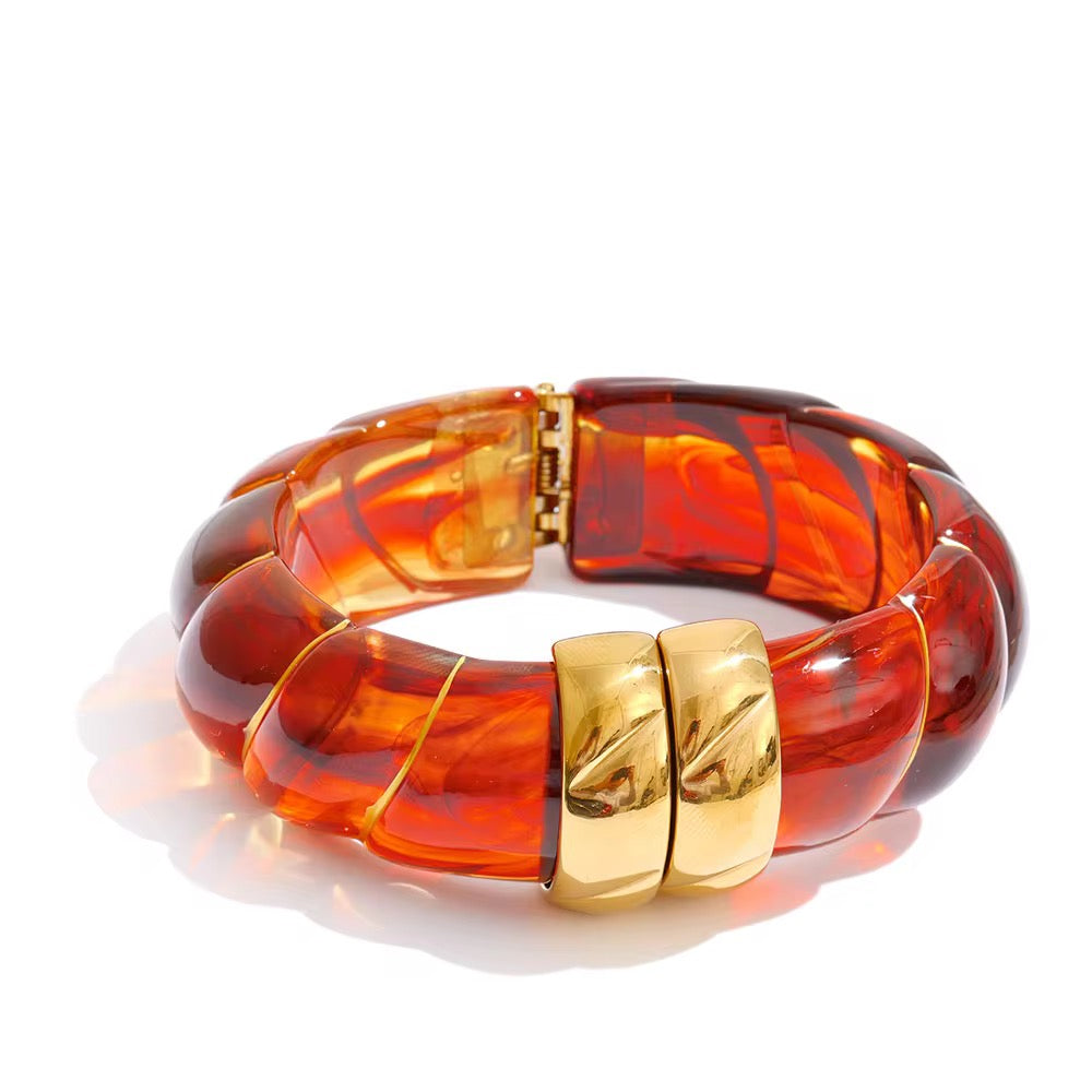 Amber Resin Statement Bracelet