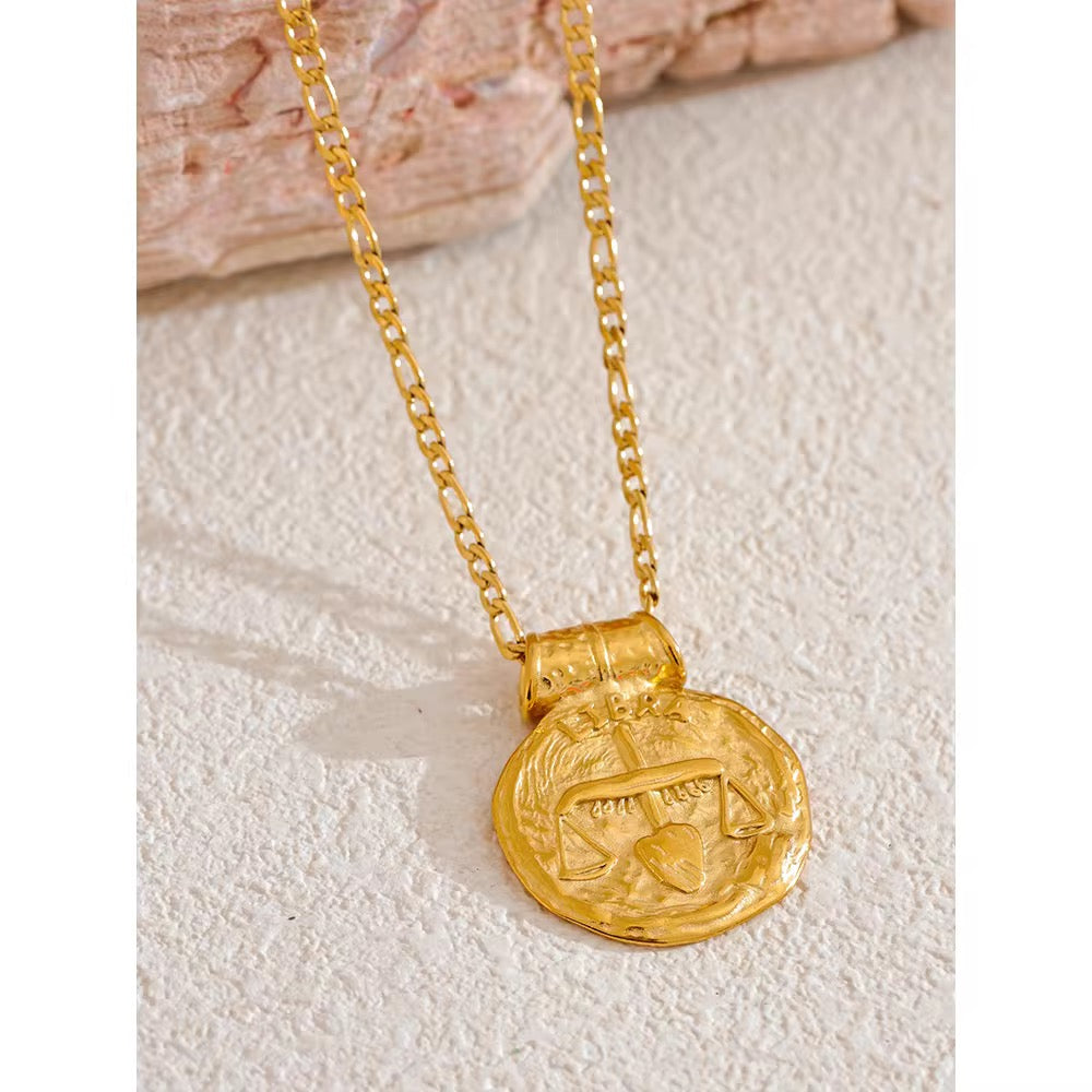 Libra Zodiac Coin Necklace