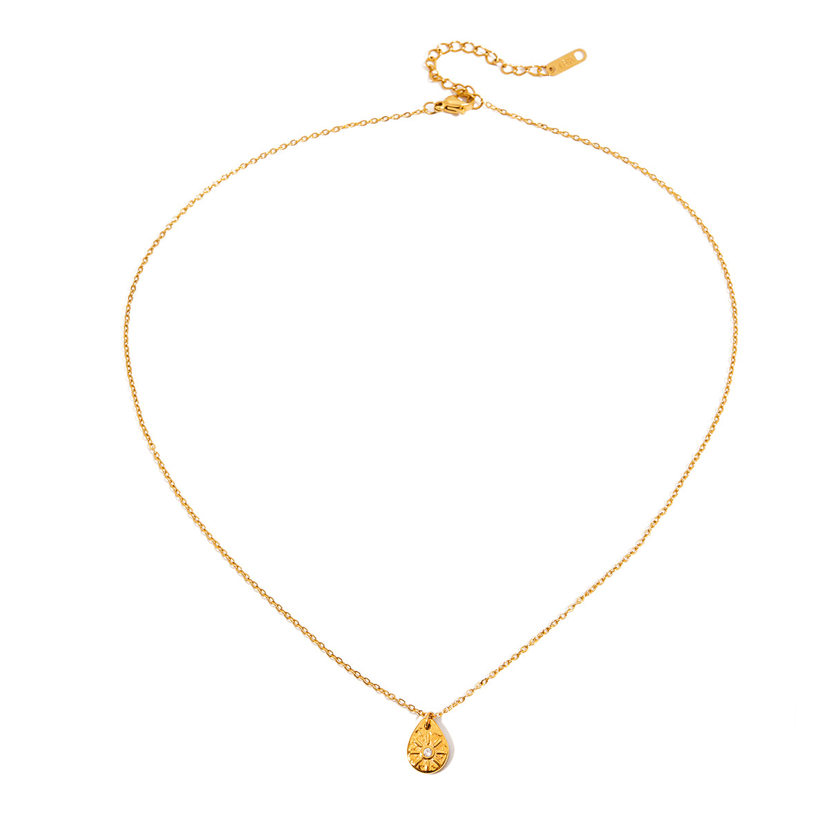 Tiny Teardrop Sun Pendant Necklace