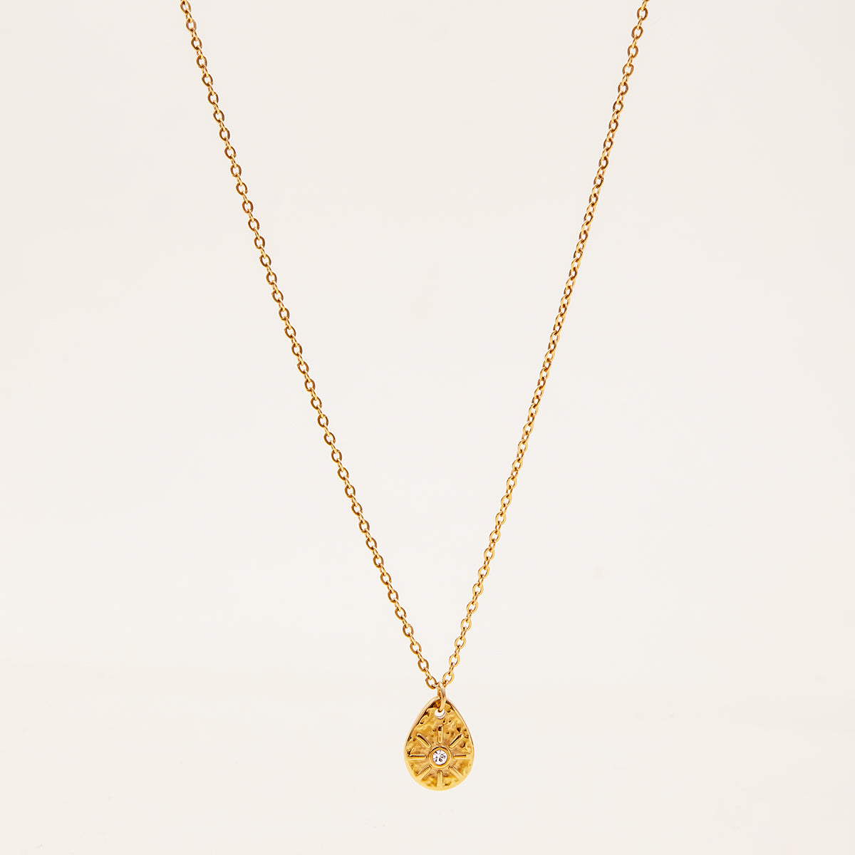 Tiny Teardrop Sun Pendant Necklace