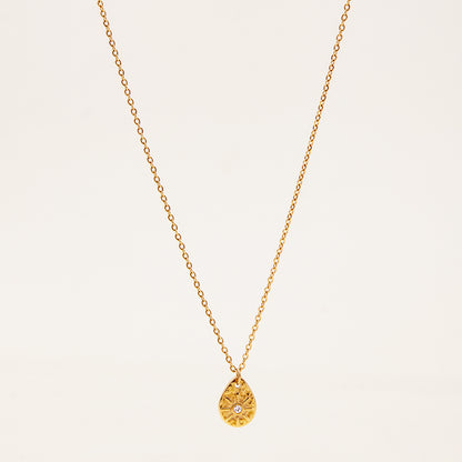 Tiny Teardrop Sun Pendant Necklace