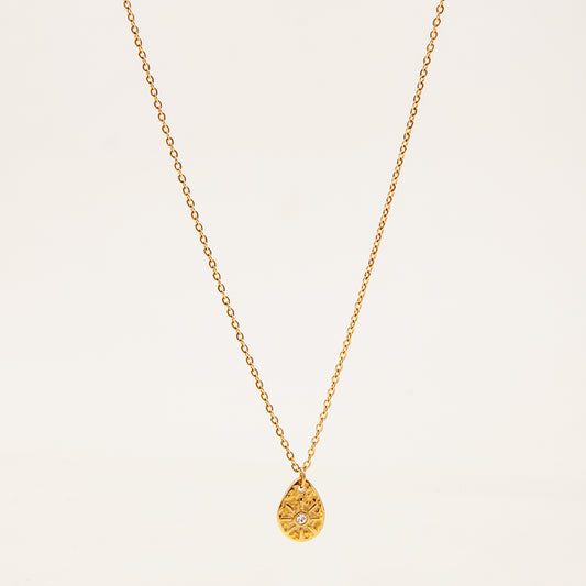 Tiny Teardrop Sun Pendant Necklace