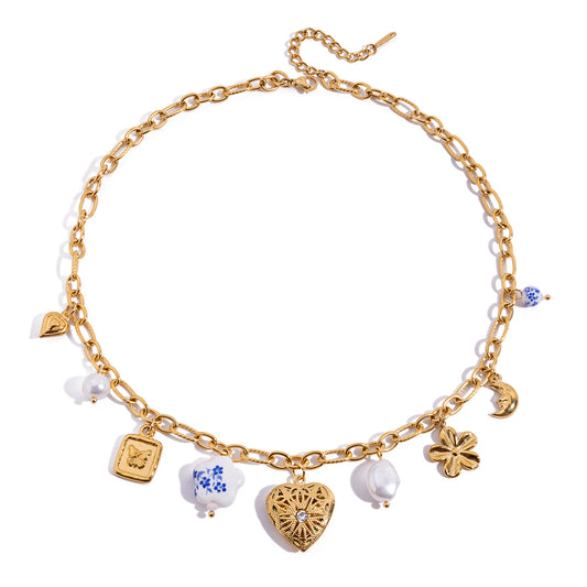 Chunky Charm Link Necklace