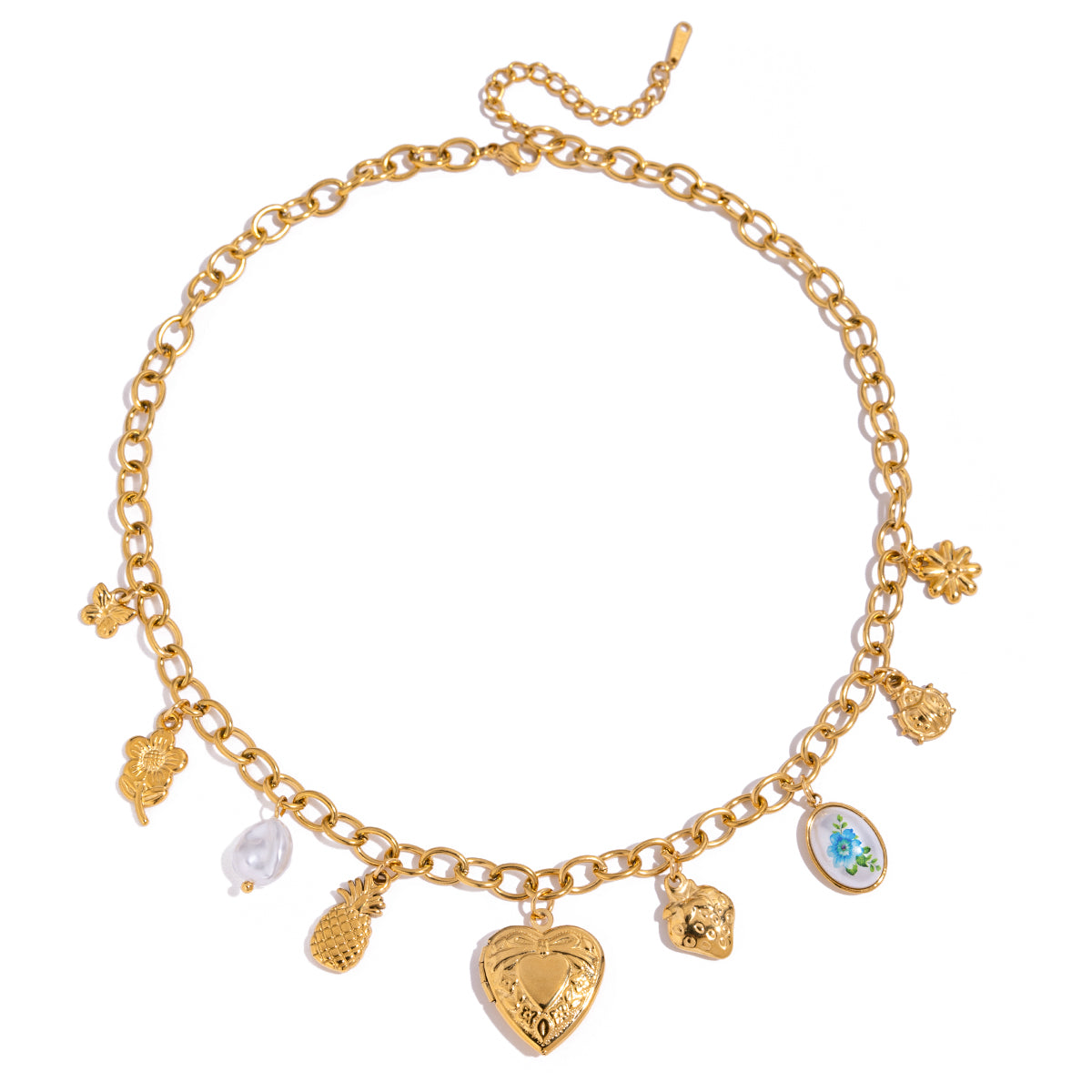 Gold Charm Story Necklace