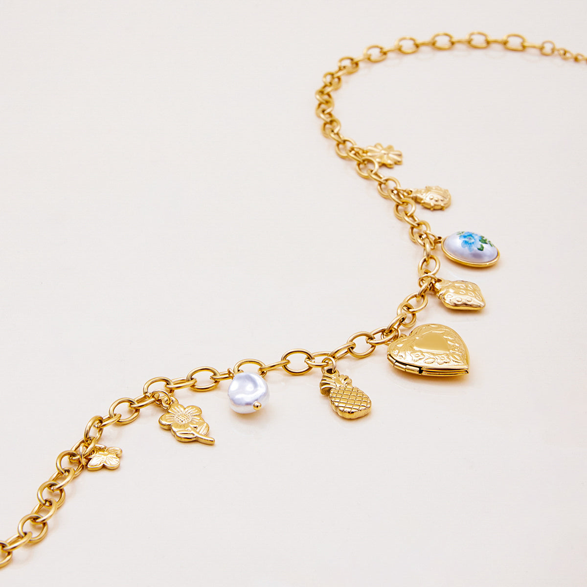 Gold Charm Story Necklace