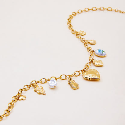Gold Charm Story Necklace