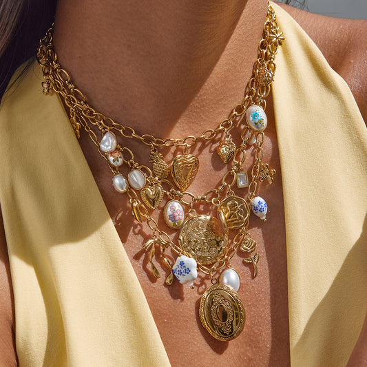 Gold Charm Story Necklace