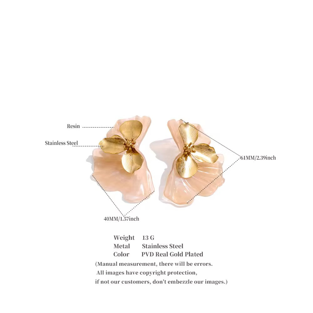 Golden Orchid Earrings