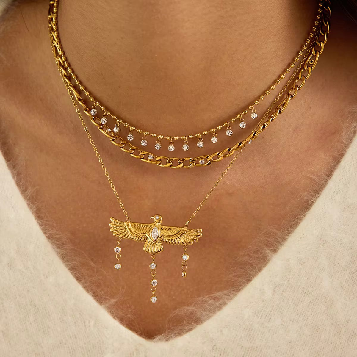 Luxe Link Crystal Chain Necklace