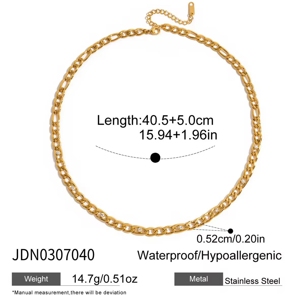 Luxe Link Crystal Chain Necklace