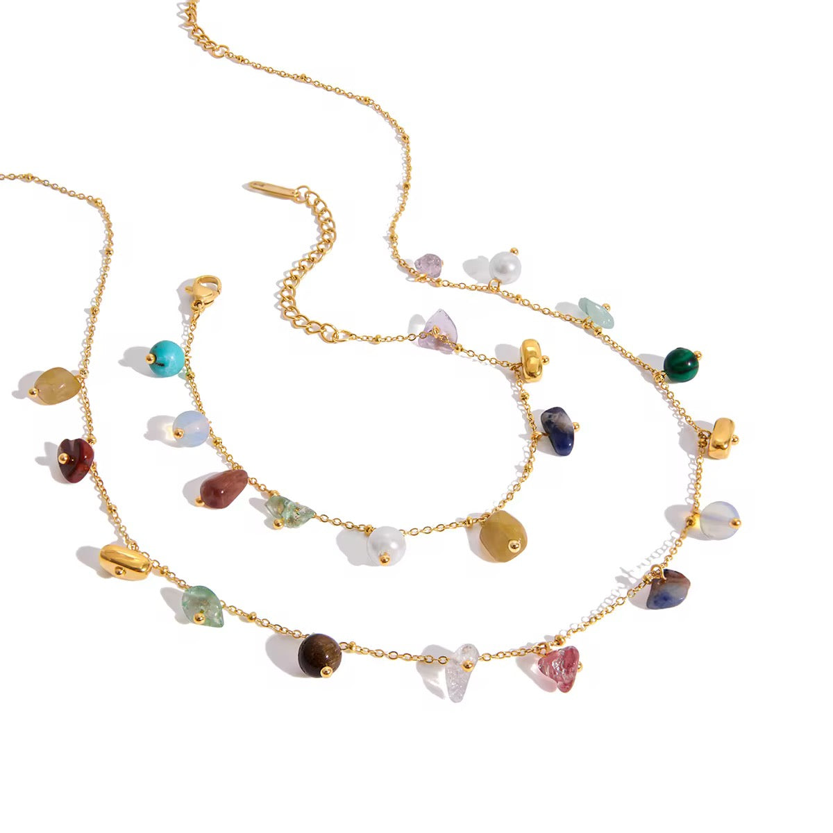 Aurora Gemstone Station Necklace