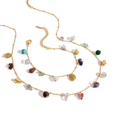 Aurora Gemstone Station Necklace