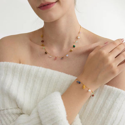 Aurora Gemstone Station Necklace