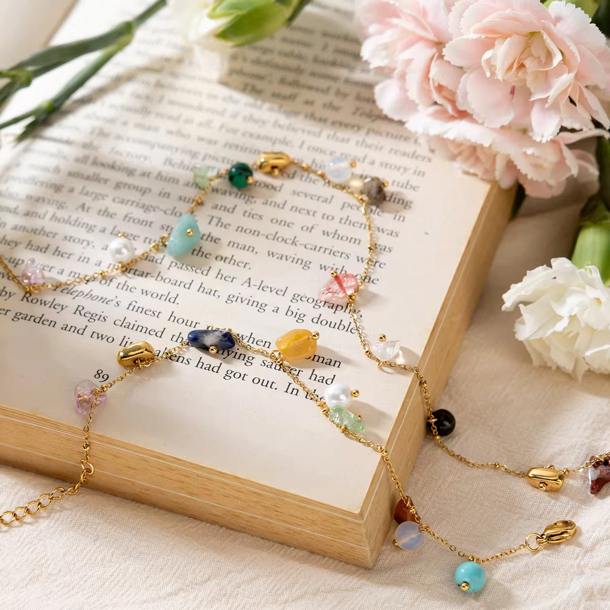Aurora Gemstone Station Necklace