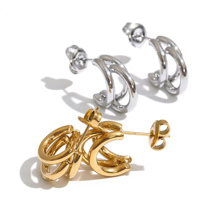 Trio Orbit Huggie Earrings