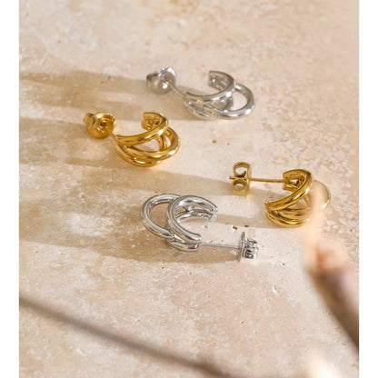 Trio Orbit Huggie Earrings