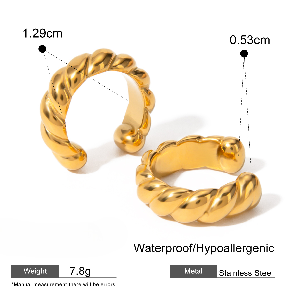 Chunky Twisted Gold Cuff