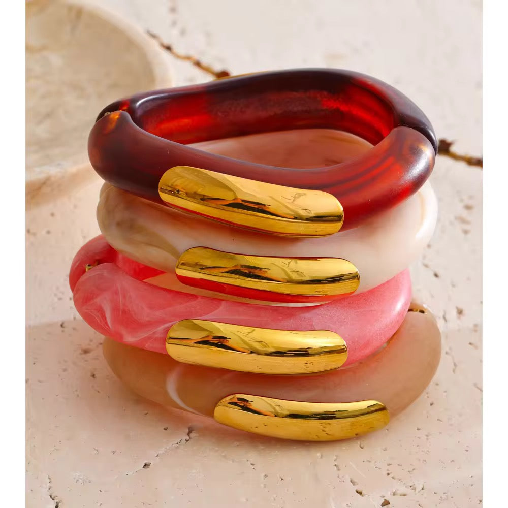 Blush Aura Resin Bangle