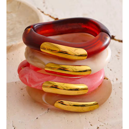 Blush Aura Resin Bangle