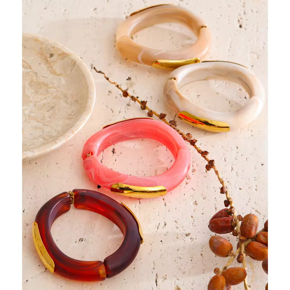 Blush Aura Resin Bangle