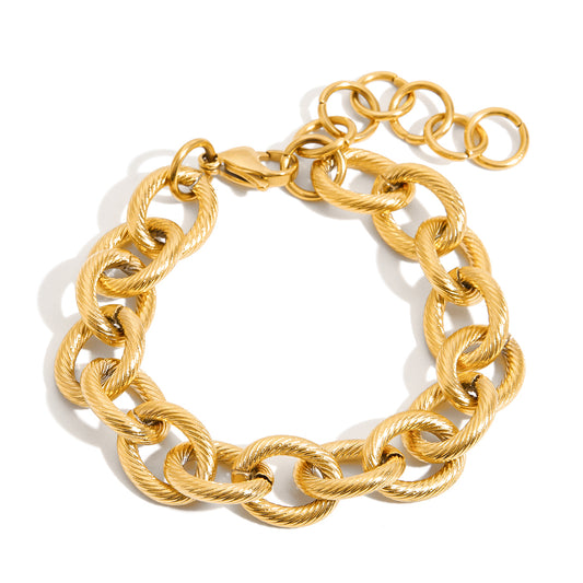 Chunky Rope-Link Gold Bracelet