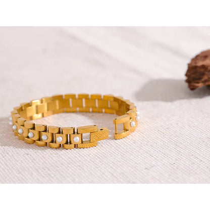 Pearl Edge Link Bracelet