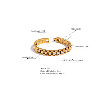 Pearl Edge Link Bracelet