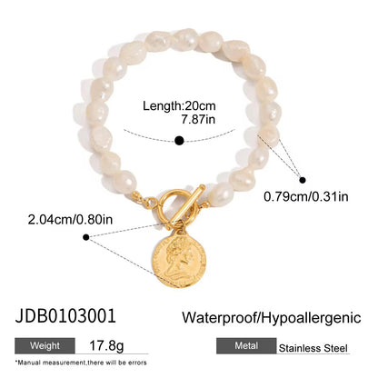 Regalia Pearl Coin Bracelet