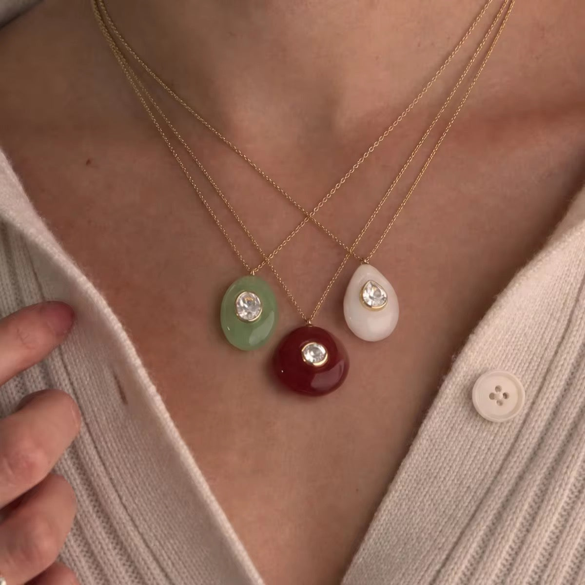 Aurelia Gemstone Pendant Necklace