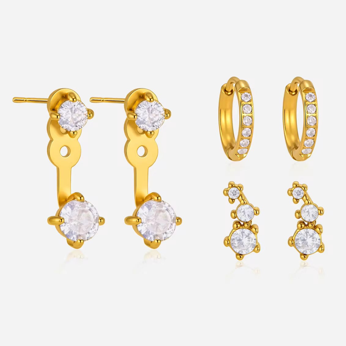 Crystal Trio Earring Set