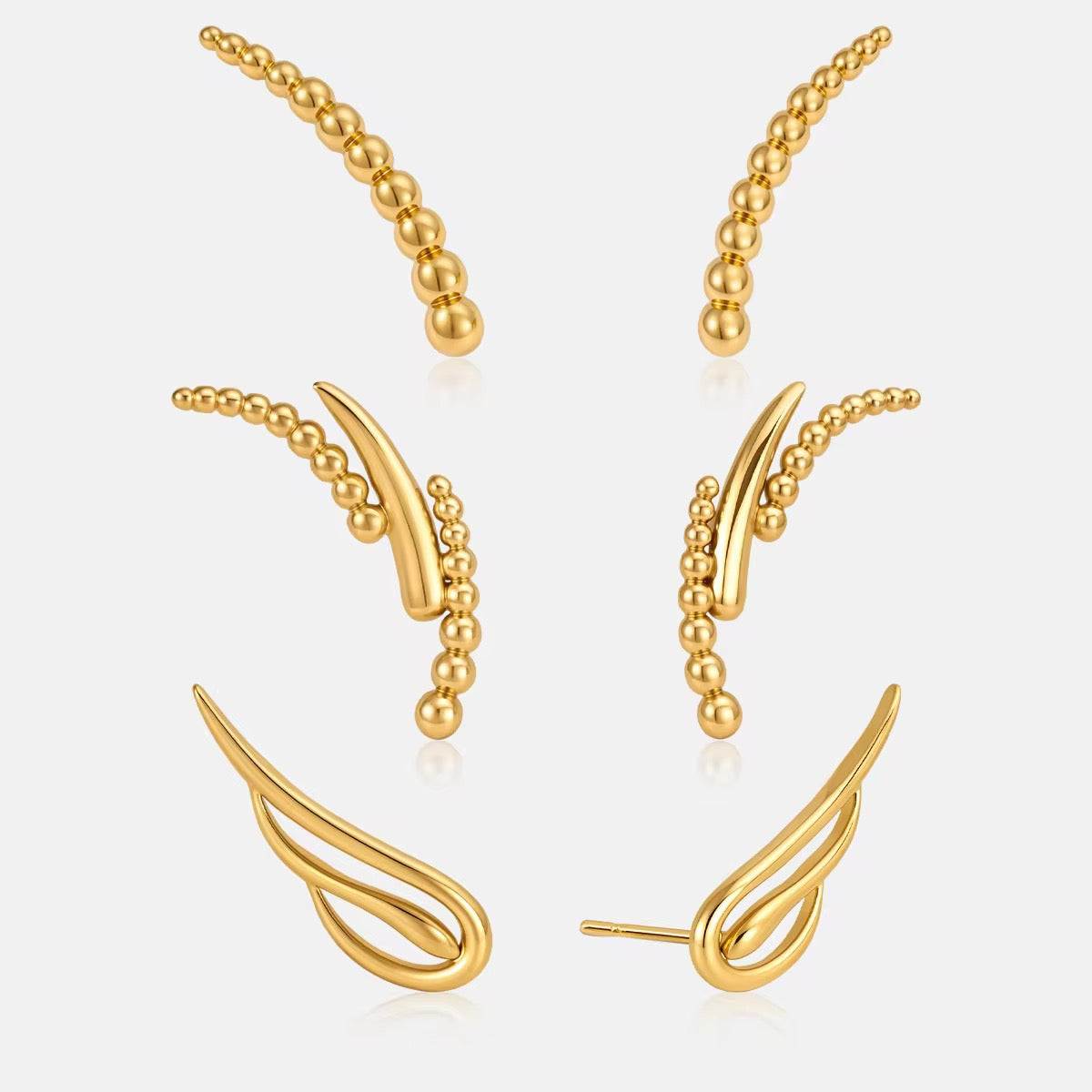 Sculpted Beaded Drop Earrings