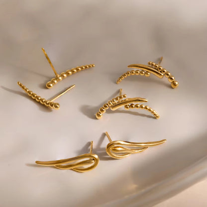 Sculpted Loop Gold Earrings